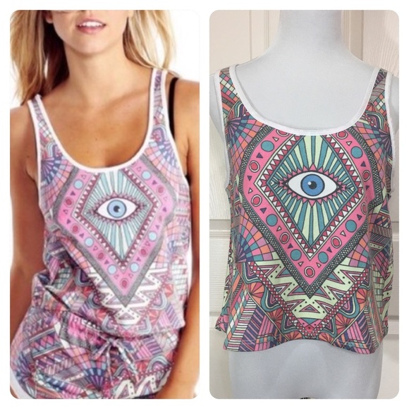 NWT! Wildfox Couture Third Eye Contrast Fiji Tank - Picture 1 of 6